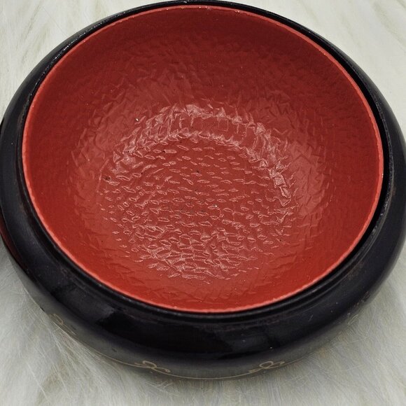 Russian Vintage Lacquer Round Trinket Box Hand Painted Fairy Tale Lady Sleigh - Picture 4 of 7